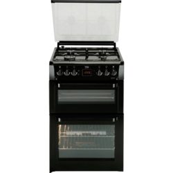 Beko BDVG697KP 60cm Double Oven Gas Cooker in Black with Glass Lid